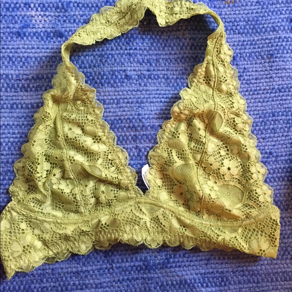 Free People green lace halter top